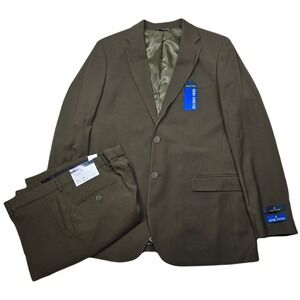 Nautica Suit Mens 42L 42‎ 2 Piece Pants 36x32 Olive Green Active Stretch